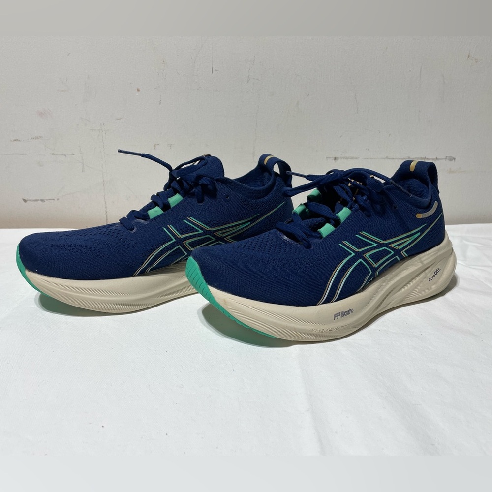 ASICS Womens Gel-Nimbus 26 Size 9 Blue Expanse Aurora Green 1012B601-400 - Picture 9 of 16